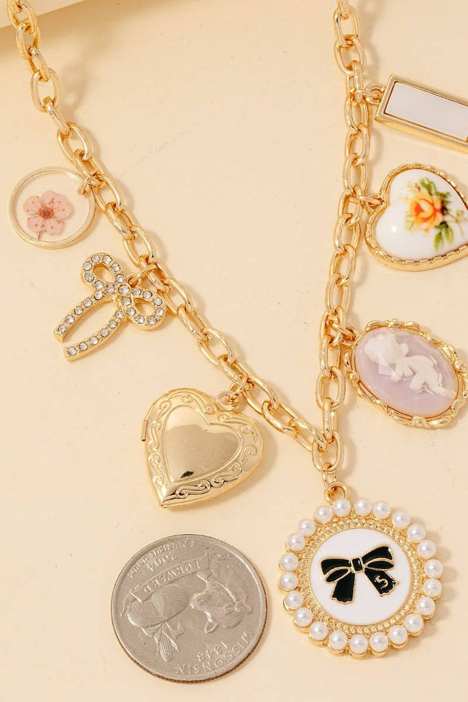 Assorted Charms Chain Necklace: G - The Edit LLC