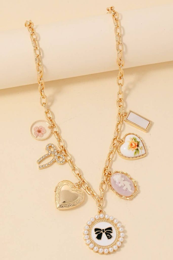 Assorted Charms Chain Necklace: G - The Edit LLC