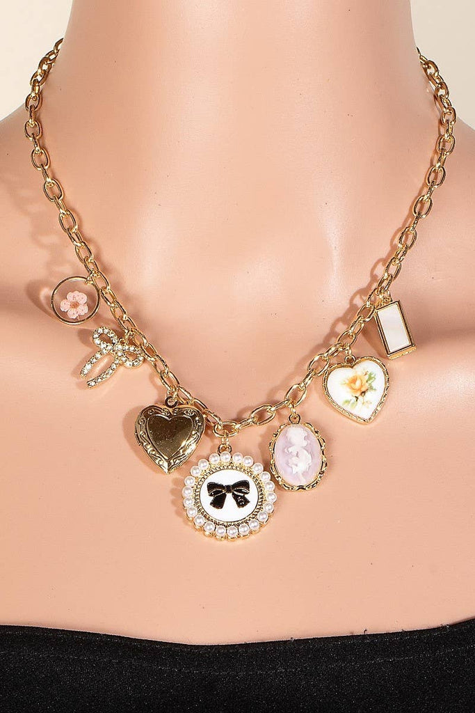 Assorted Charms Chain Necklace: G - The Edit LLC