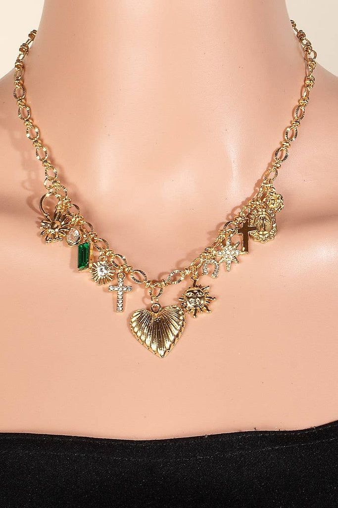 Assorted Ethereal Charms Chain Necklace: G - The Edit LLC