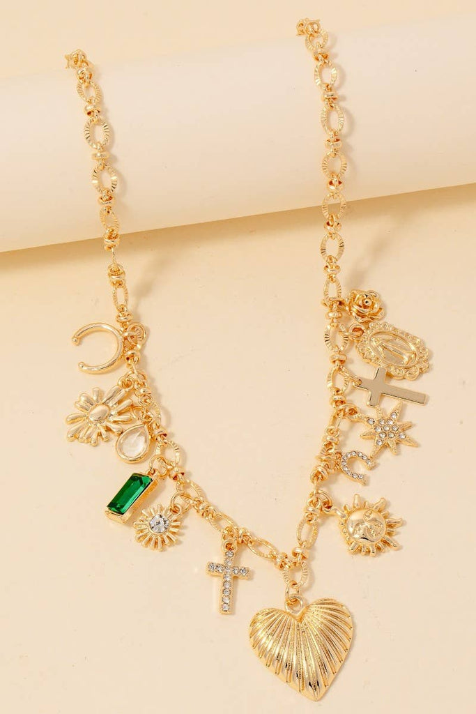 Assorted Ethereal Charms Chain Necklace: G - The Edit LLC