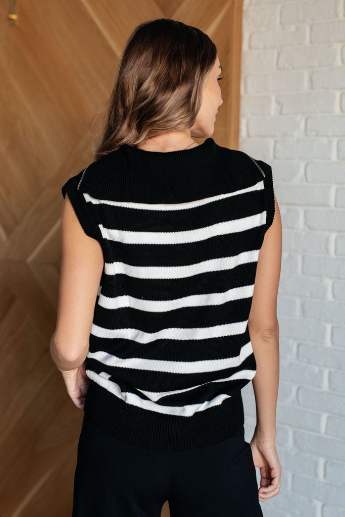 Attached at the Hip 1/4 Zip Sleeveless Sweater - The Edit LLC