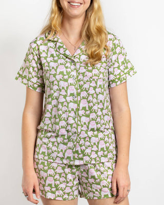 Chelsea Bulldog  Short Sleeve Button Up Sleep Set