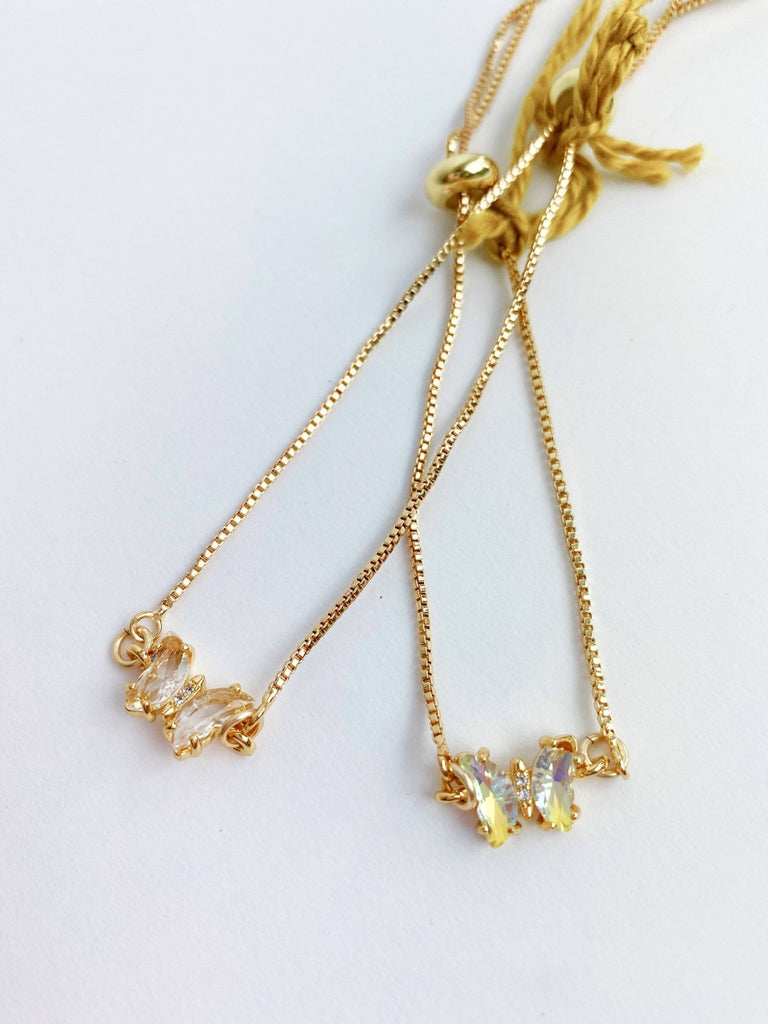 Baby Butterfly Adjustable Bracelet: Iridescent - The Edit LLC