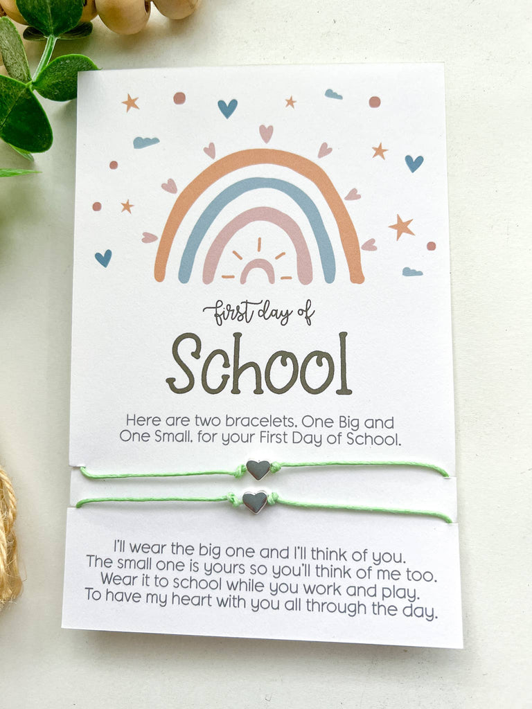 Back to School Wish Bracelet Boho Rainbow Mommy & Me : Aqua - The Edit LLC