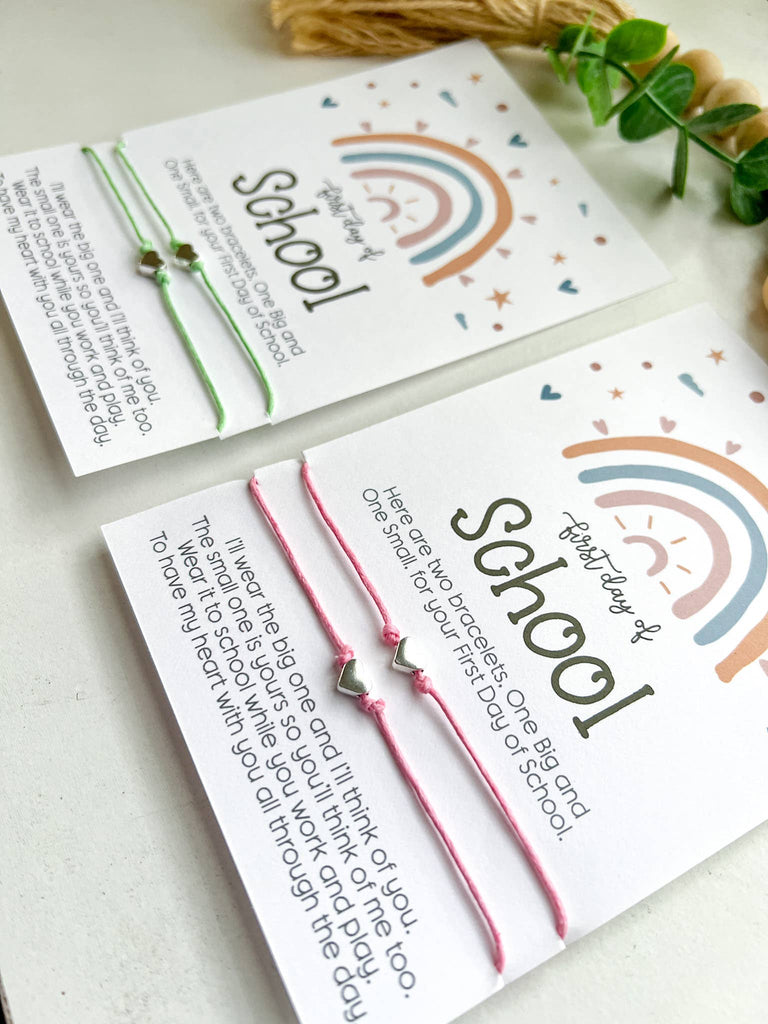 Back to School Wish Bracelet Boho Rainbow Mommy & Me : Pink - The Edit LLC