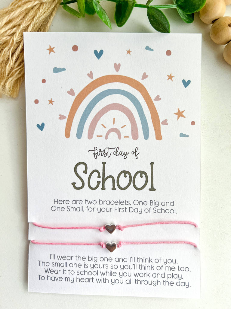 Back to School Wish Bracelet Boho Rainbow Mommy & Me : Pink - The Edit LLC
