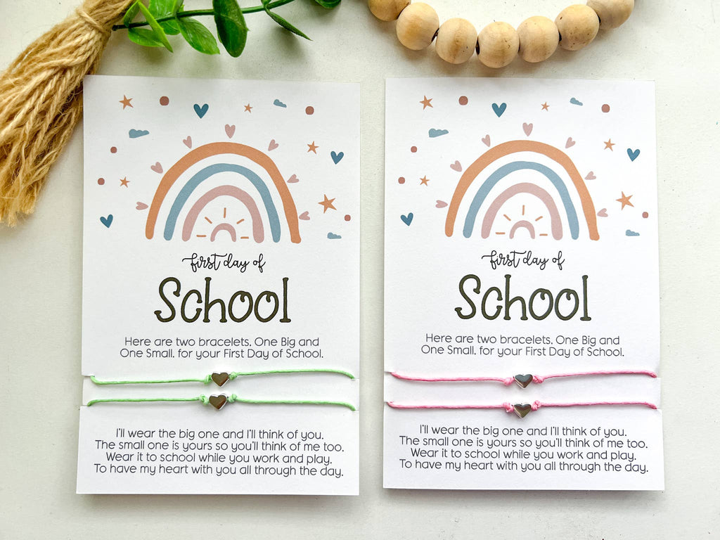Back to School Wish Bracelet Boho Rainbow Mommy & Me : Pink - The Edit LLC