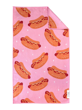 Backyard Bites: Double-Sided Hand Towel: Pink / Hand Towel (17 in x 27 in) - The Edit LLC