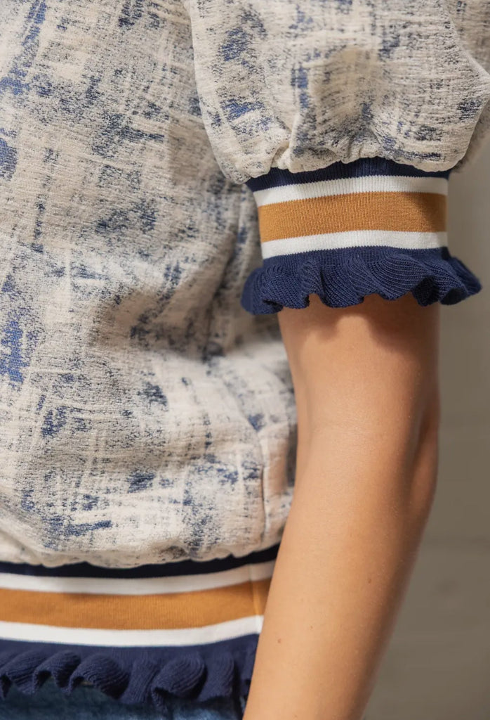 Banded Stripe Two Toned Top - The Edit LLC