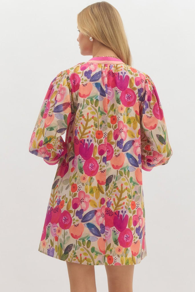 Be Berry Floral Dress - The Edit LLC