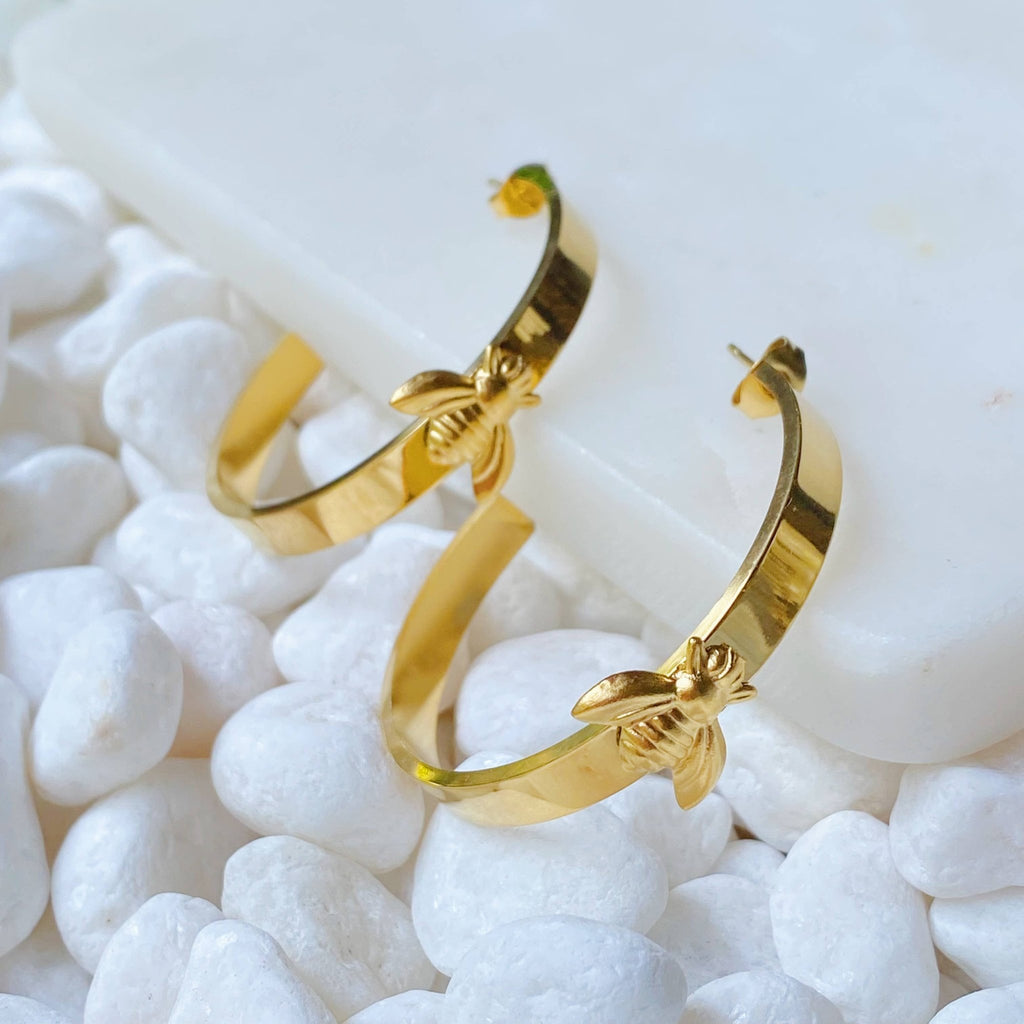 Bee Lovely Hoop Earrings - The Edit LLC