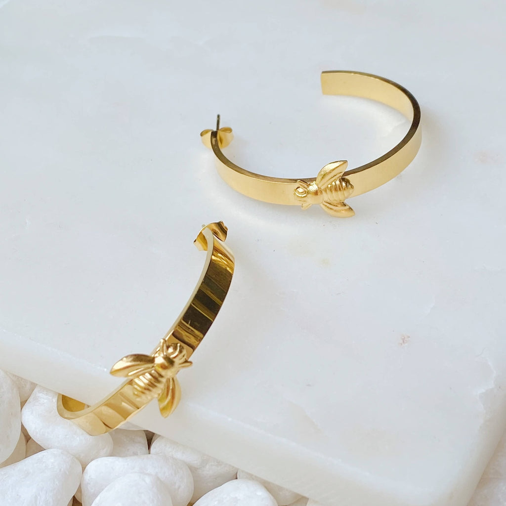 Bee Lovely Hoop Earrings - The Edit LLC