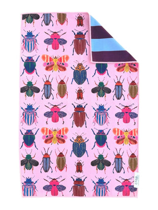 Beetle Club: Reversible Hand Towel: Multi / 19x29in - The Edit LLC
