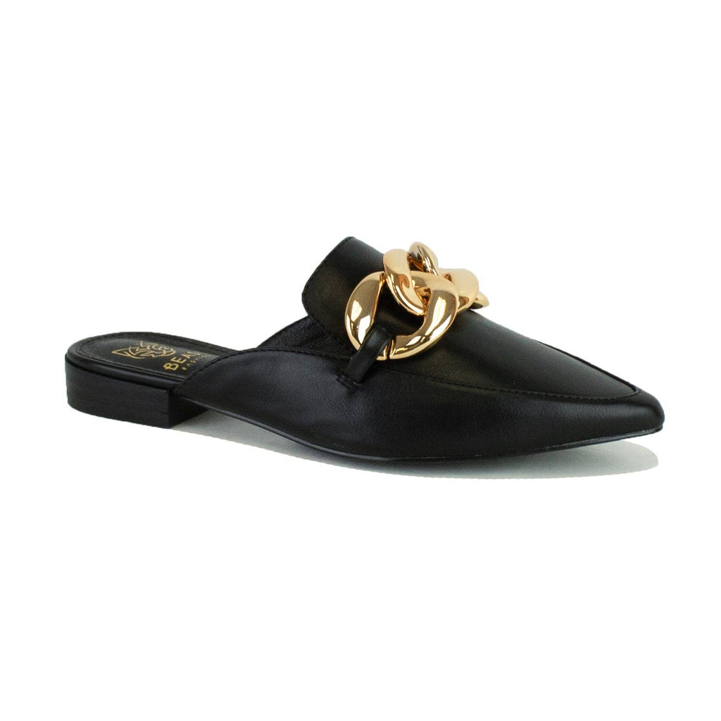 Black Chain Detail Mules - The Edit LLC