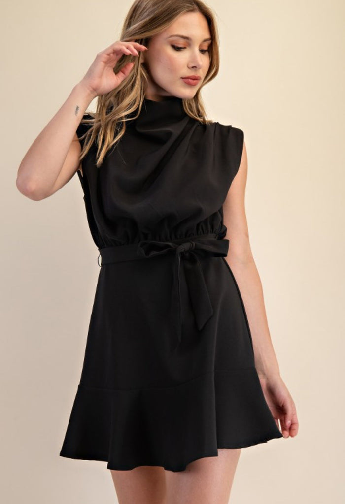 Black Cowl Neck Dress - The Edit LLC