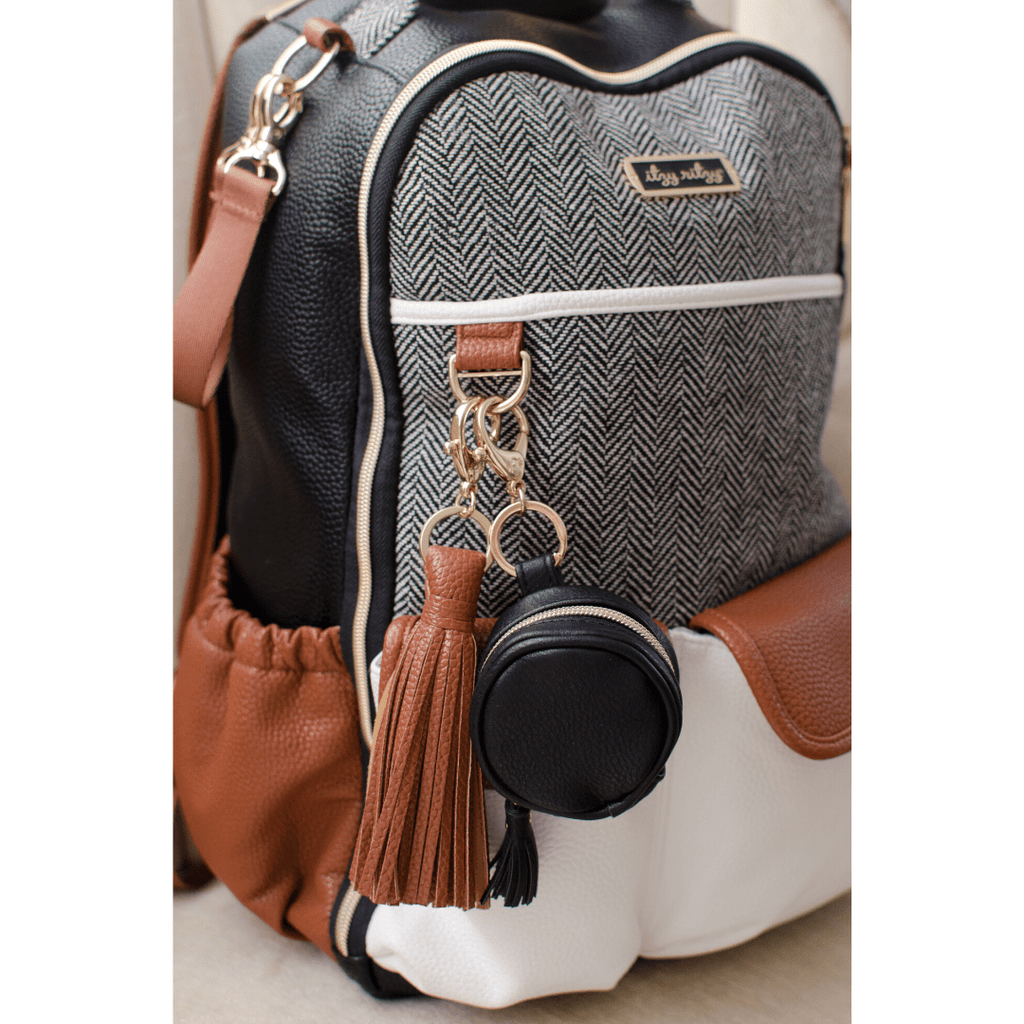 Black Diaper Bag Charm Pod Keychain - The Edit LLC