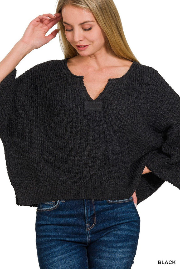 Black Quarter Sweater - The Edit LLC
