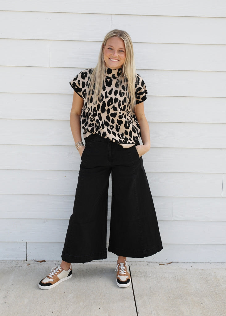 Black - The Mandy Leopard Set Pants - The Edit LLC