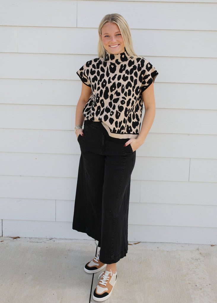 Black - The Mandy Leopard Set Pants - The Edit LLC