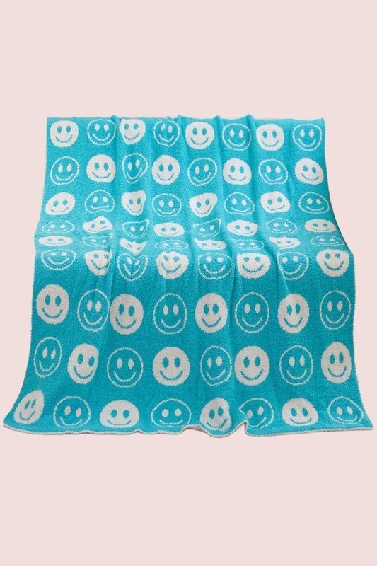 Blanket ALL SMILES Pattern Reversible Blanket - The Edit LLC