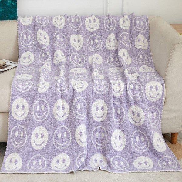 Blanket ALL SMILES Pattern Reversible Blanket - The Edit LLC