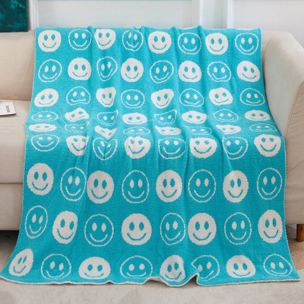 Blanket ALL SMILES Pattern Reversible Blanket - The Edit LLC