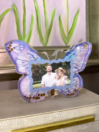 “Blue Butterfly” Acrylic Magnetic Photo Frame  - The Edit LLC