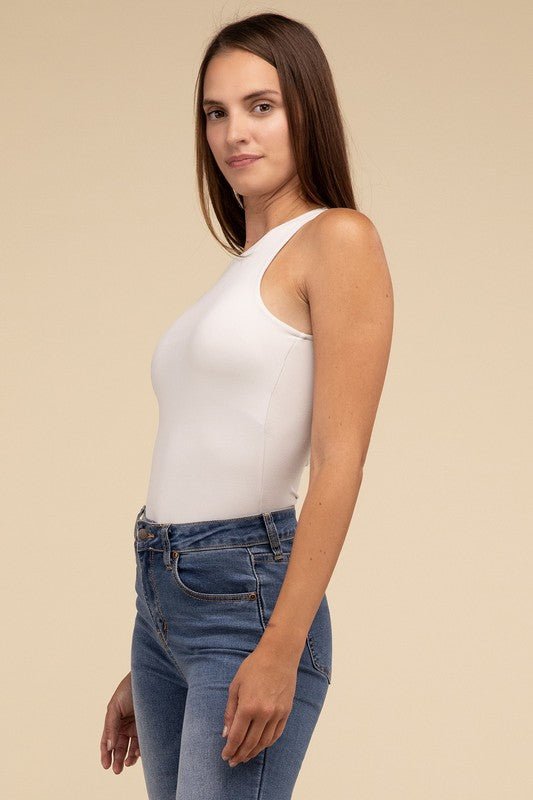 Boat Neck Sleeveless Padded Bodysuit - The Edit LLC