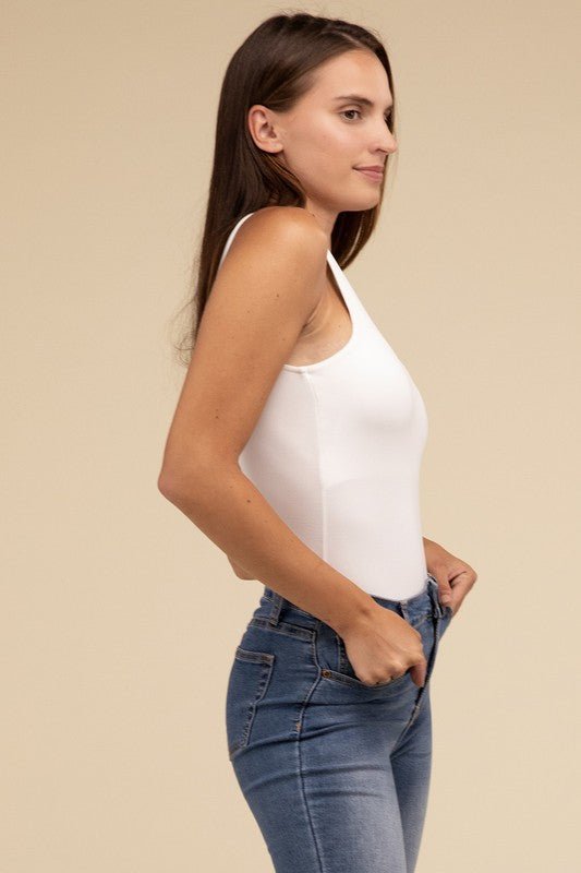 Boat Neck Sleeveless Padded Bodysuit - The Edit LLC