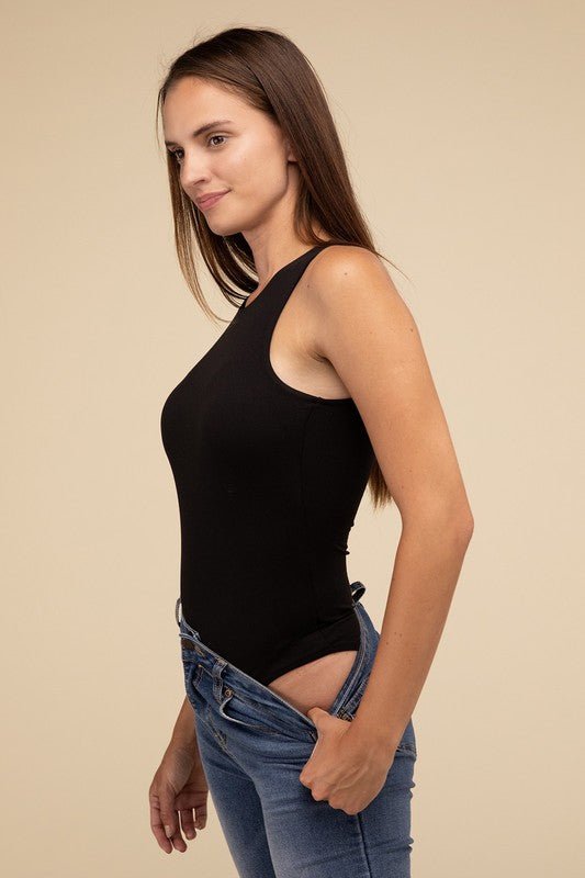 Boat Neck Sleeveless Padded Bodysuit - The Edit LLC