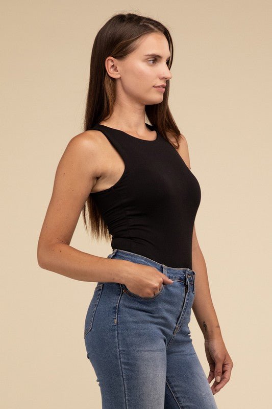 Boat Neck Sleeveless Padded Bodysuit - The Edit LLC