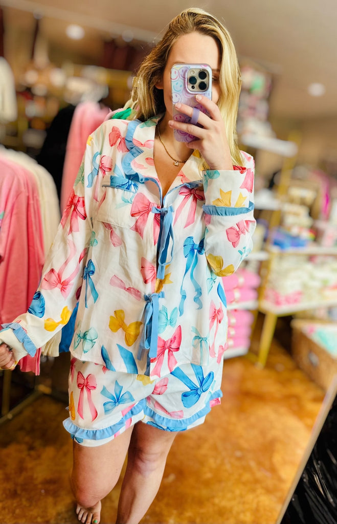 Bow Pajama Set - The Edit LLC