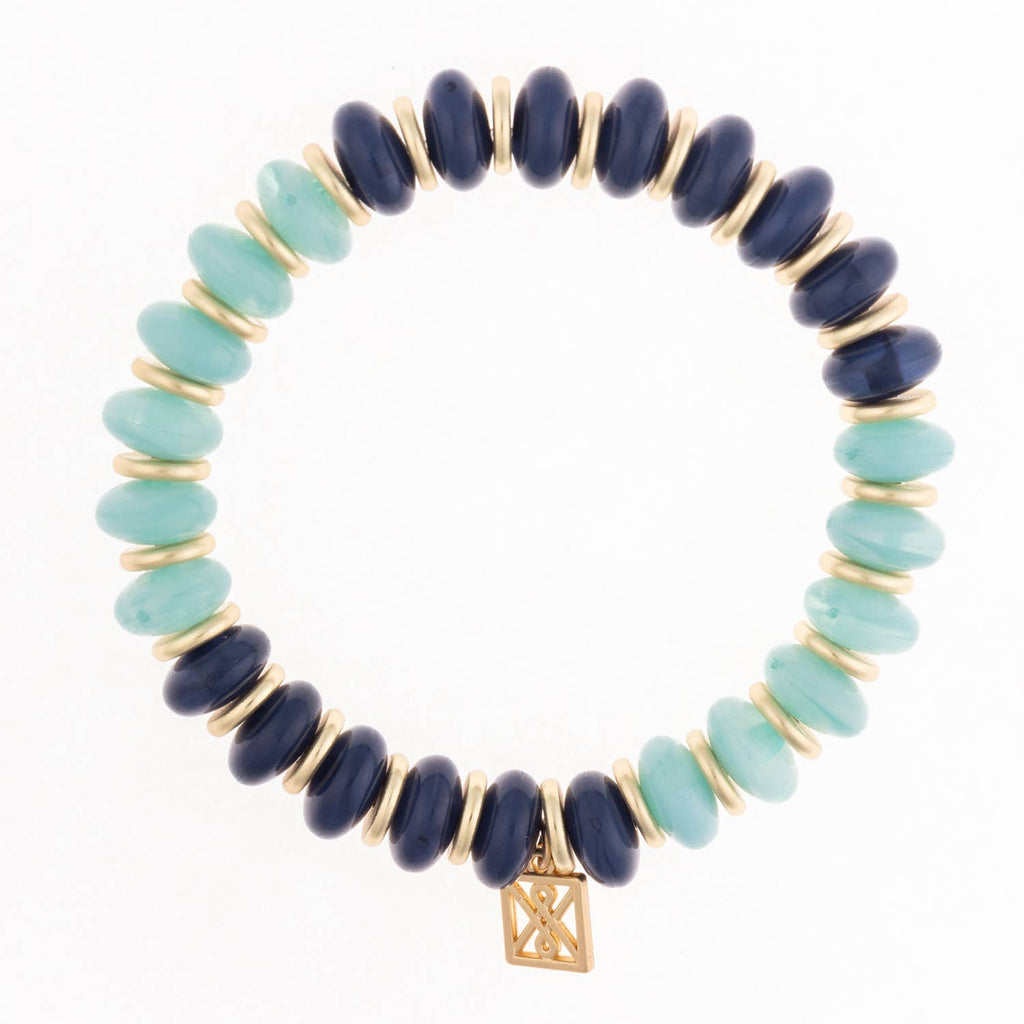 Bracelet Dallas Aqua/Navy - The Edit LLC
