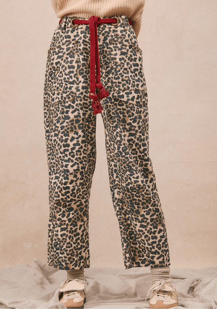 Braided Belt Leopard Pants - The Edit LLC