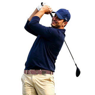 Braided Collegiate Golf Maroon and Gray Stretch Belt.: Medium 36"-40" - The Edit LLC