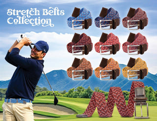 Braided Collegiate Golf Maroon and Gray Stretch Belt.: Medium 36"-40" - The Edit LLC