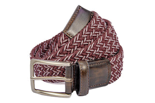 Braided Collegiate Golf Maroon and Gray Stretch Belt.: Small 30"-34" - The Edit LLC