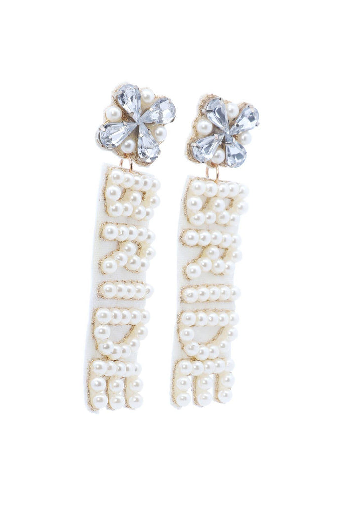 Bride Pearl Drop Earrings: IVORY(GDIVY) - The Edit LLC