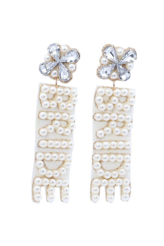 Bride Pearl Drop Earrings: IVORY(GDIVY) - The Edit LLC