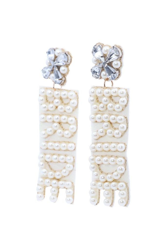 Bride Pearl Drop Earrings: IVORY(GDIVY) - The Edit LLC