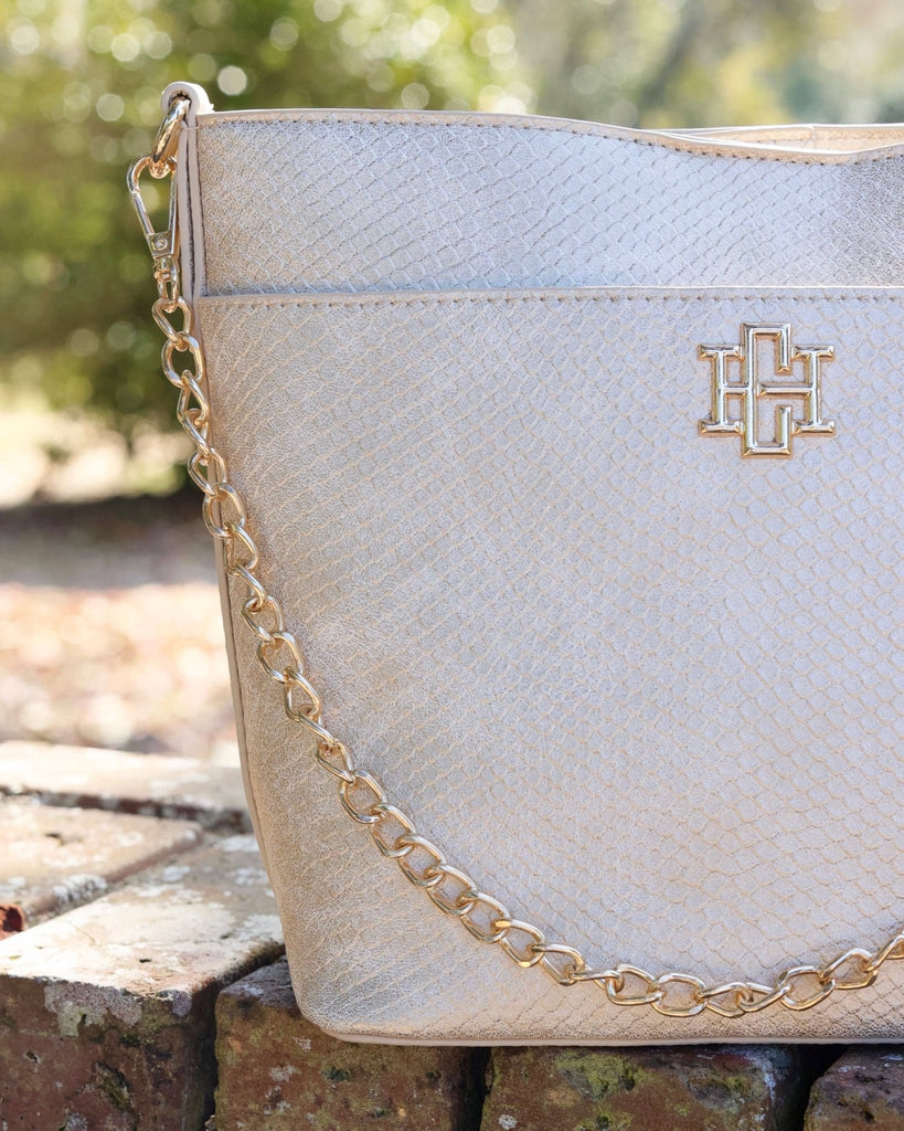 Brielle Bucket Bag Shimmer Champagne: Default - The Edit LLC