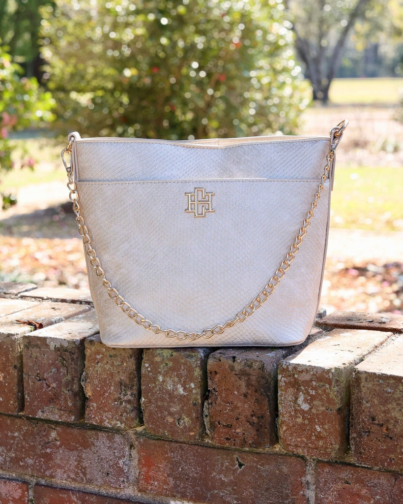 Brielle Bucket Bag Shimmer Champagne: Default - The Edit LLC