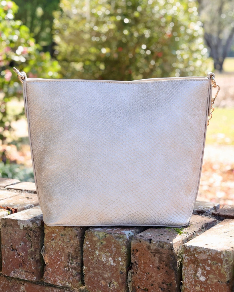 Brielle Bucket Bag Shimmer Champagne: Default - The Edit LLC
