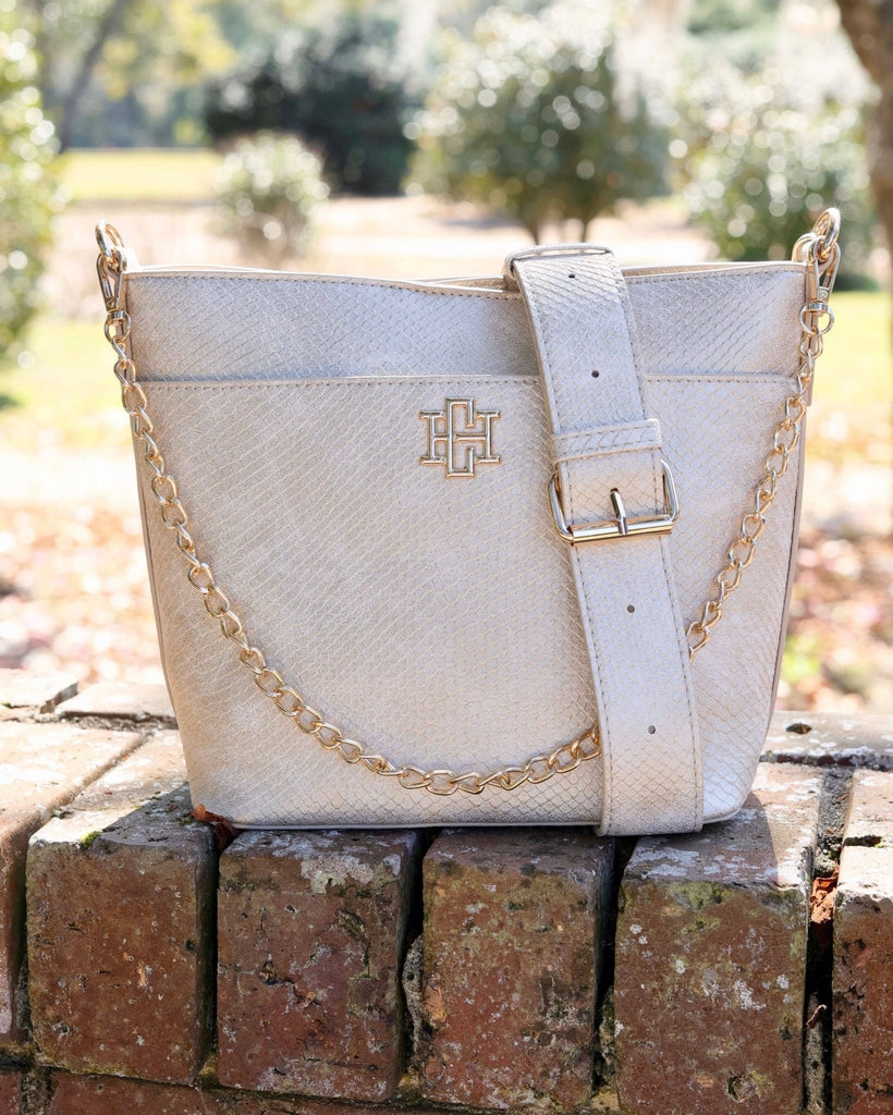 Brielle Bucket Bag Shimmer Champagne: Default - The Edit LLC