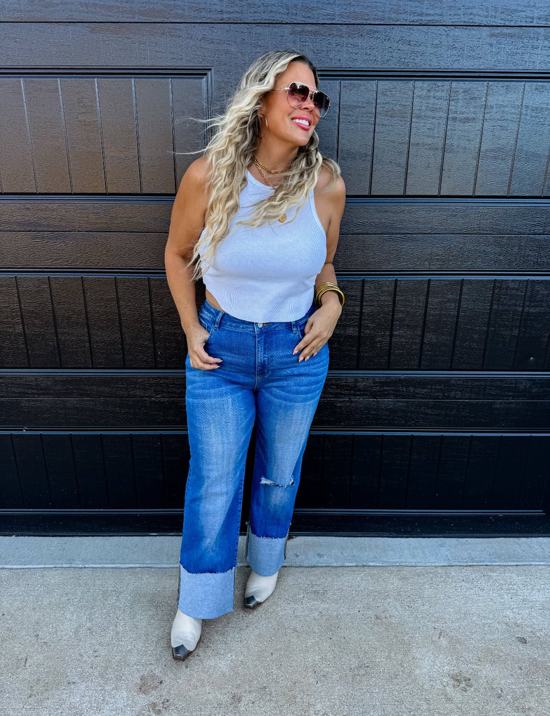 Brooks Wide Cuff Jeans - The Edit LLC