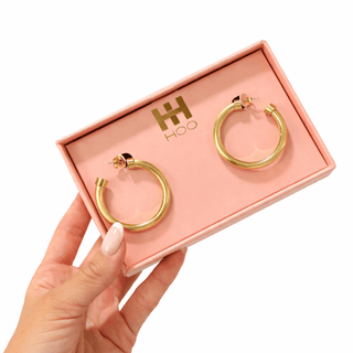 Brushed Gold Hoop Earrings : Large - The Edit LLC