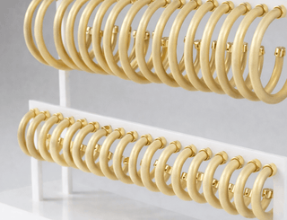 Brushed Gold Hoop Earrings : Medium - The Edit LLC