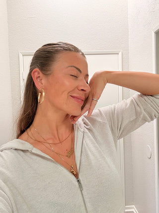 Brushed Gold Hoop Earrings : Medium - The Edit LLC