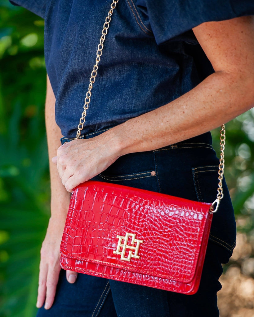 Bryn Clutch/Crossbody Red Patent EC: Default - The Edit LLC